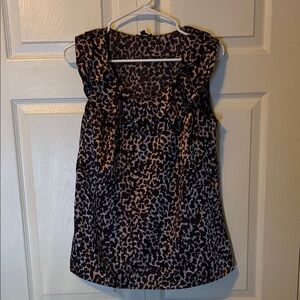 Apt. 9 Black and Brown Animal Print Blouse